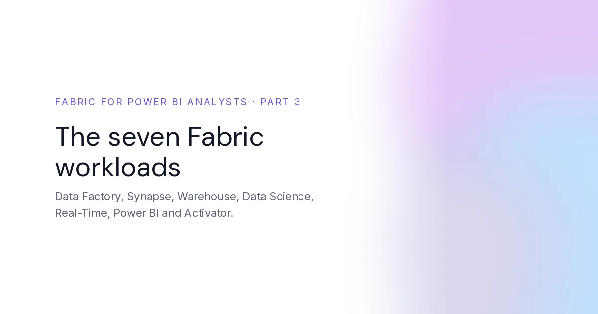 Microsoft Fabric for Power BI Data Analysts. Part 3: Overview of Microsoft Fabric Experiences