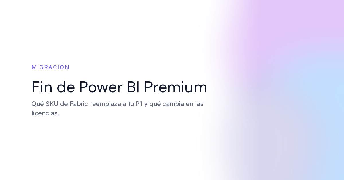 Fin de Power BI Premium: Guía de migración a Fabric