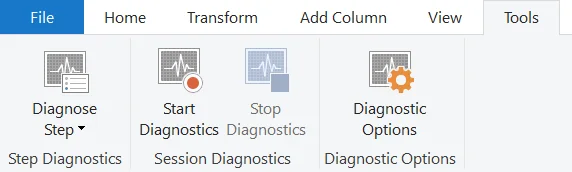 Funciones de diagnóstico de consultas en la cinta Herramientas de Power Query